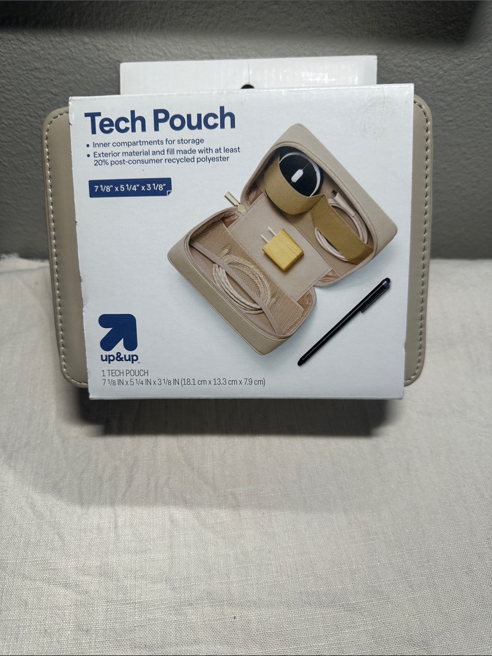 up&up Tech Pouch in Beige NWT